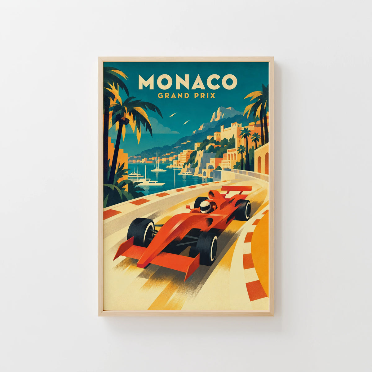 Vintage Monaco Grand Prix Poster, Racing Wall Art, Print