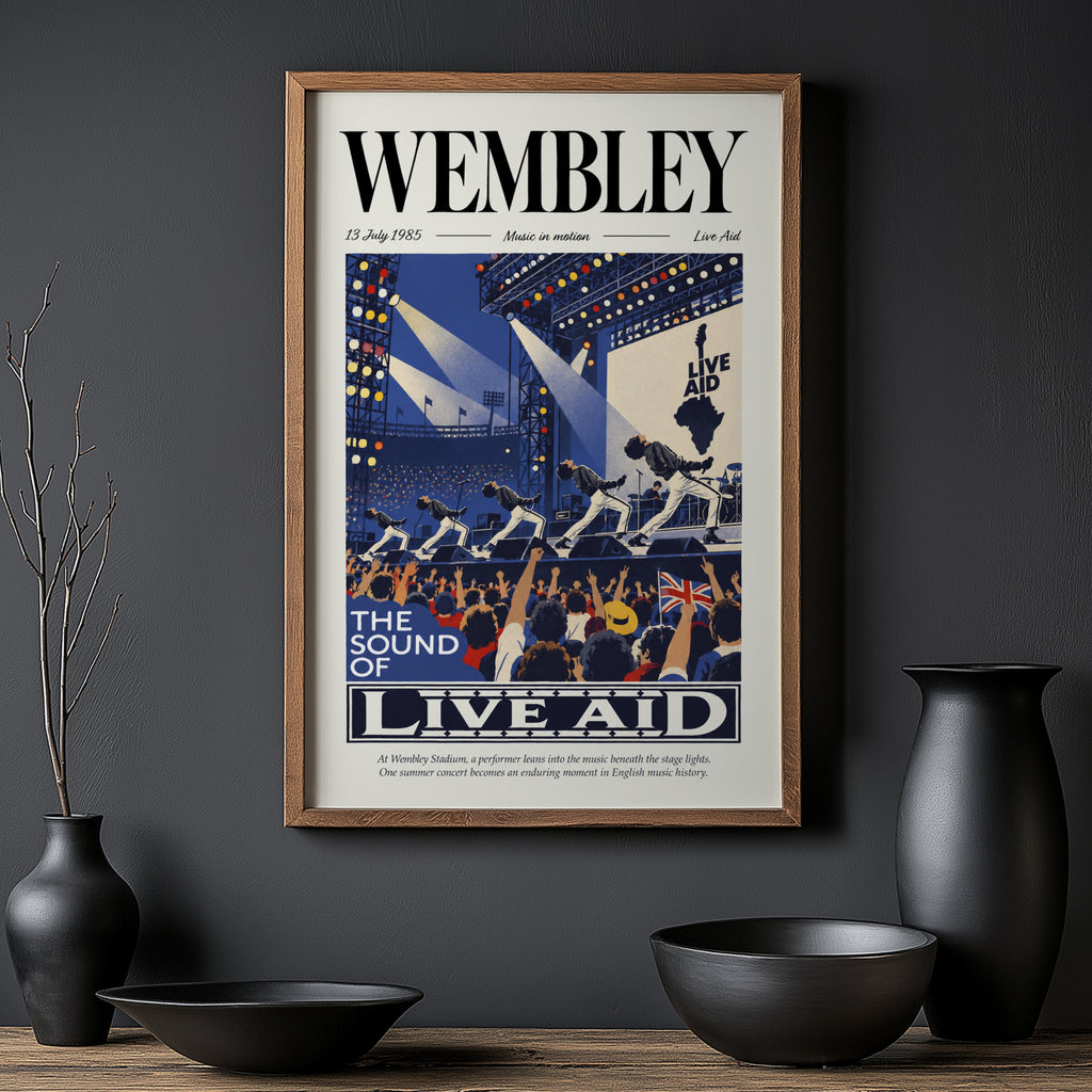 Vintage Wembley Poster, Live Aid Concert Wall Art Print