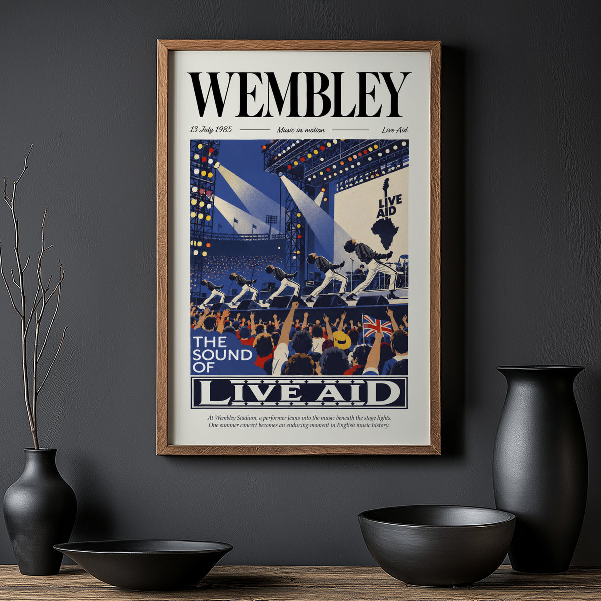 Vintage Wembley Poster, Live Aid Concert Wall Art Print