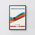 Vintage Frontier Airlines Poster, Jet Wall Art