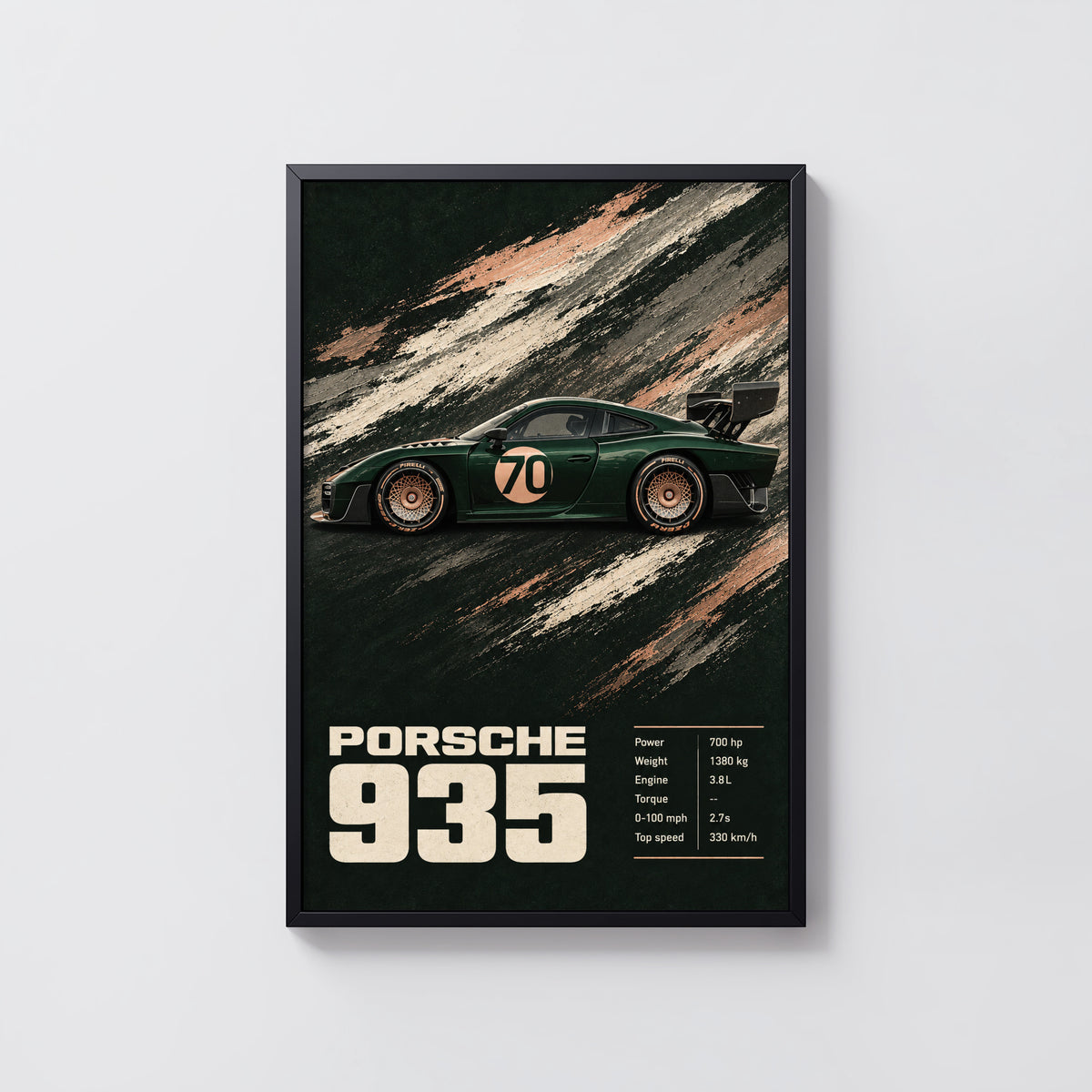 Vintage Porsche 935 Print, Race Car Wall Art