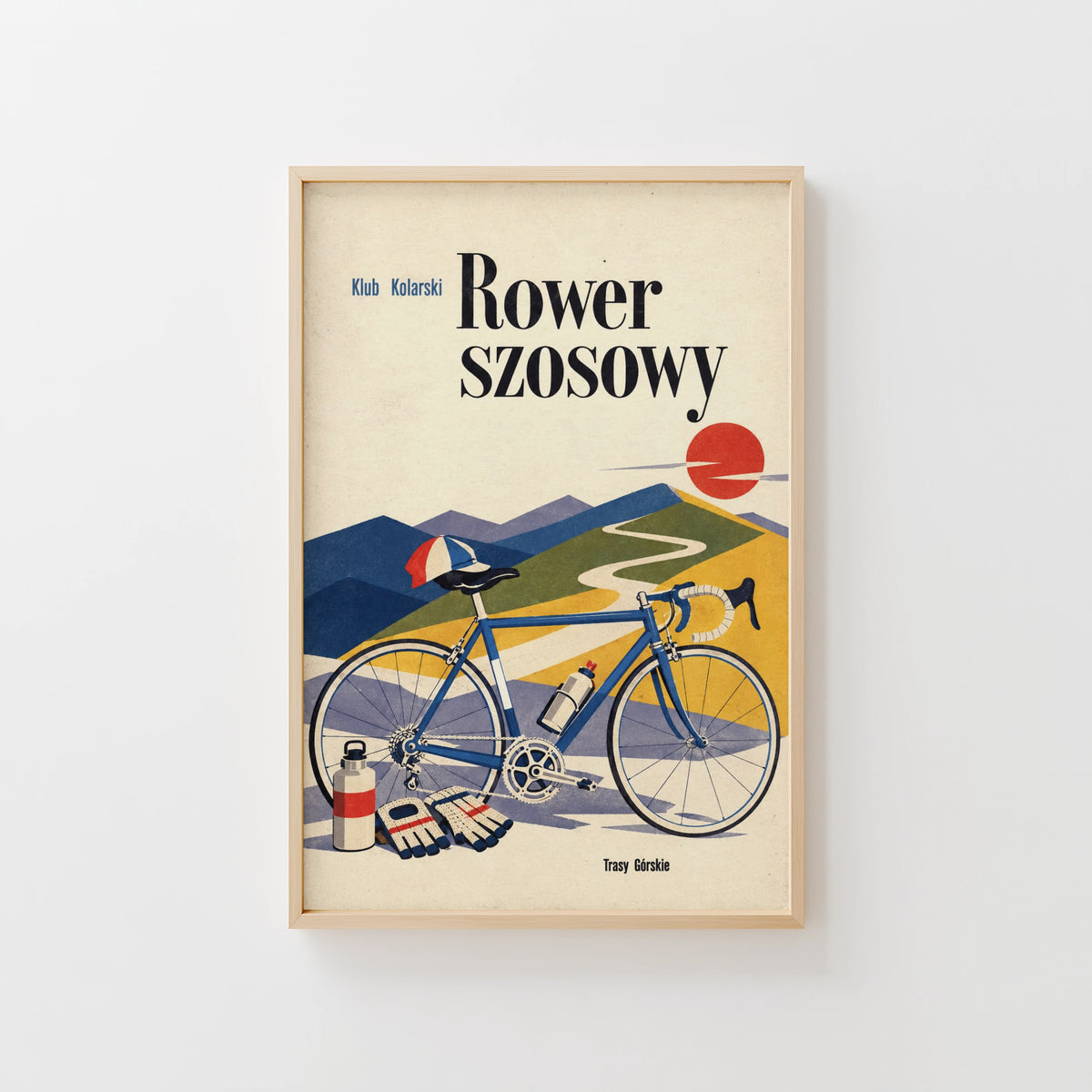 Vintage Road Bike Poster, Retro Cycling Wall Art Print