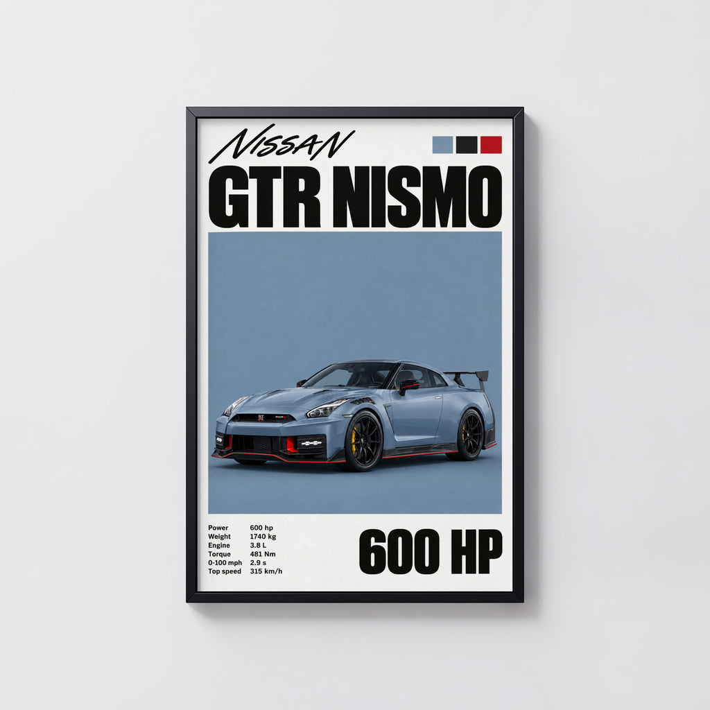 Vintage Nissan GTR NISMO Print, Car Wall Art