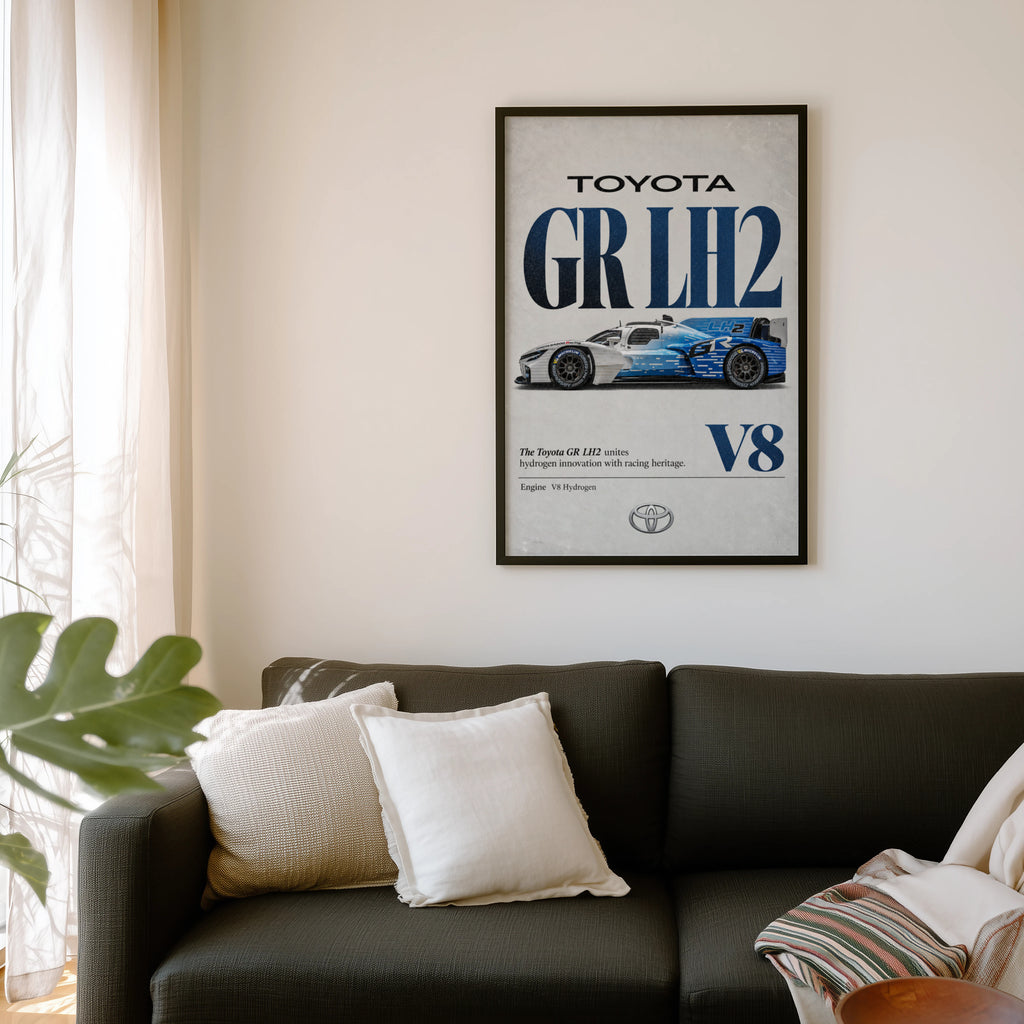 Vintage Toyota GR LH2 Print, Hydrogen Race Car