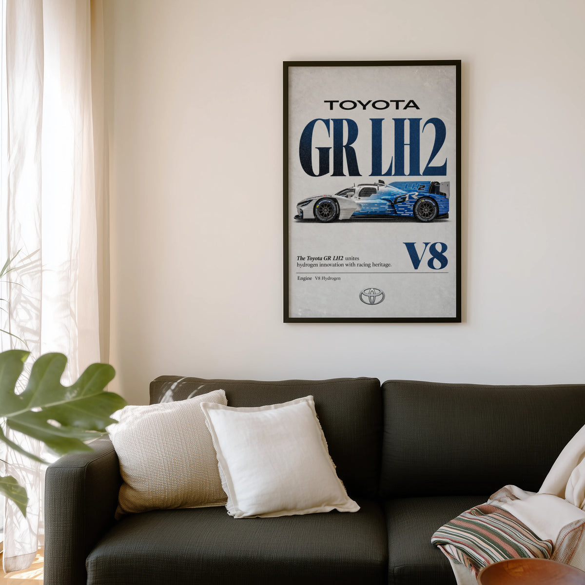 Vintage Toyota GR LH2 Print, Hydrogen Race Car