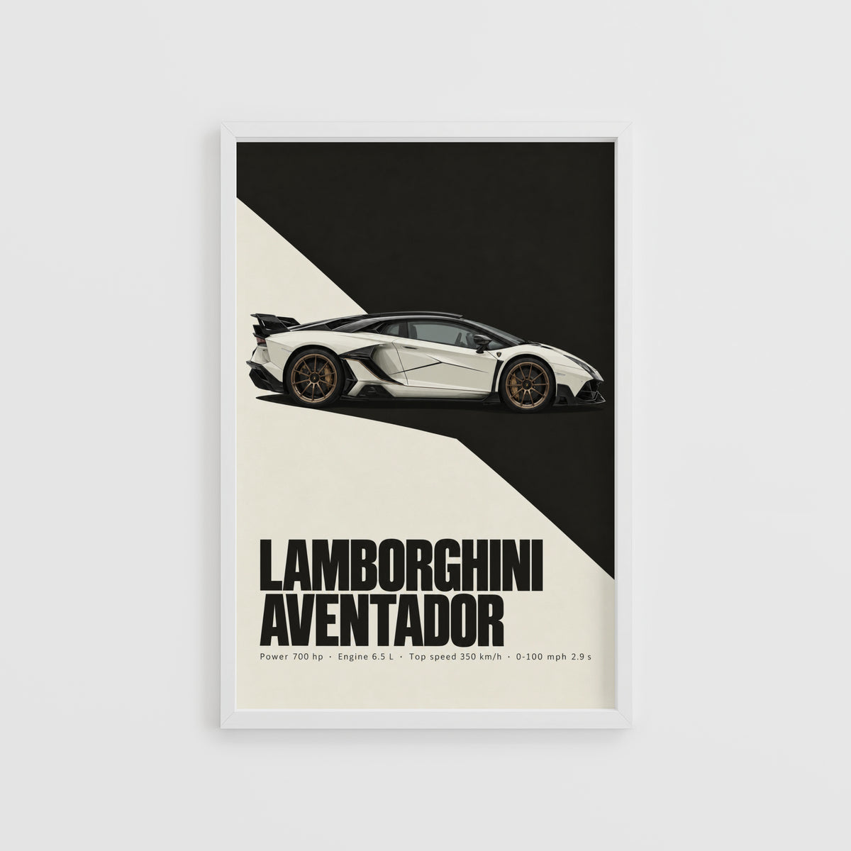 Vintage Lamborghini Aventador Print, Car Poster