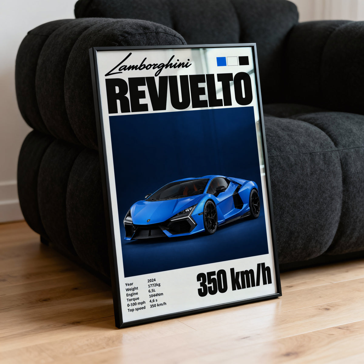 Vintage Lamborghini Revuelto Print, Supercar Wall Art