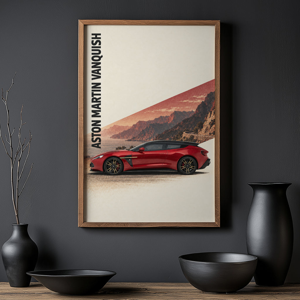 Vintage Aston Martin Vanquish Print, Car Wall Art