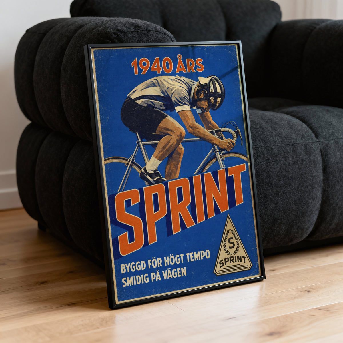 Vintage Cycling Poster, Swedish Racing Bike Print, Wall Art