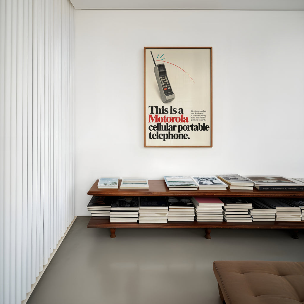 Vintage Motorola Phone Poster, Retro Tech Wall Art Print