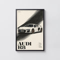 Vintage Audi R8 Print, Supercar Wall Art
