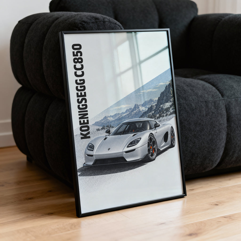 Vintage Koenigsegg CC850 Print, Supercar Wall Art