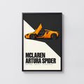 Vintage McLaren Artura Spider Print, Supercar Wall