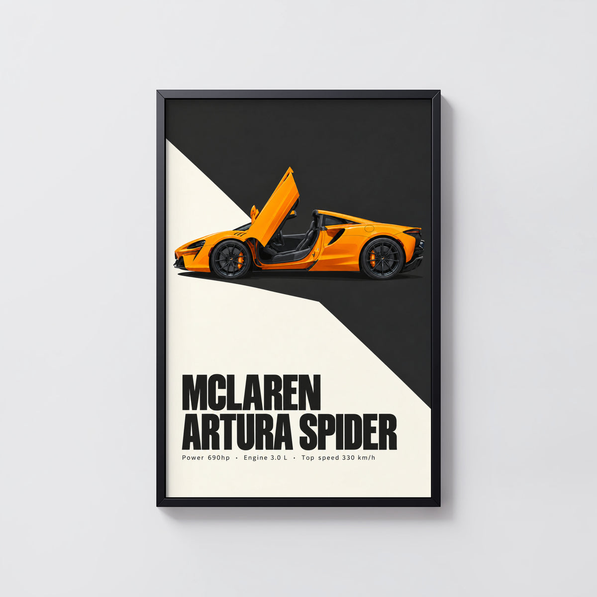 Vintage McLaren Artura Spider Print, Supercar Wall