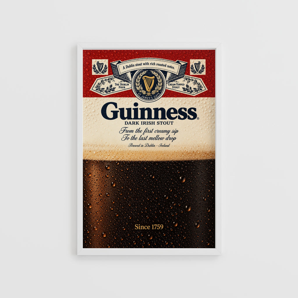 Vintage Guinness Print, Irish Stout Beer Poster, Pub Art
