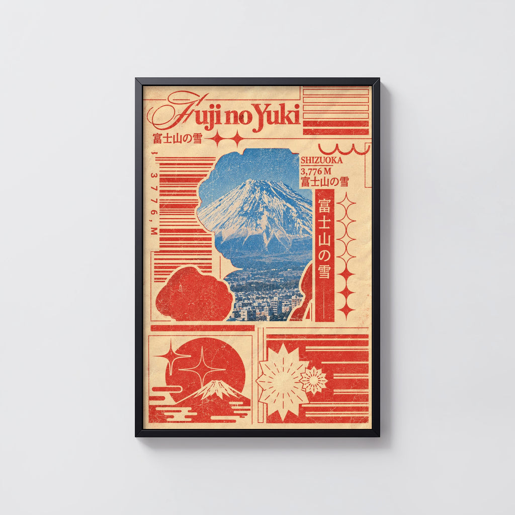 Vintage Mount Fuji Print, Japanese Poster, Wall Art