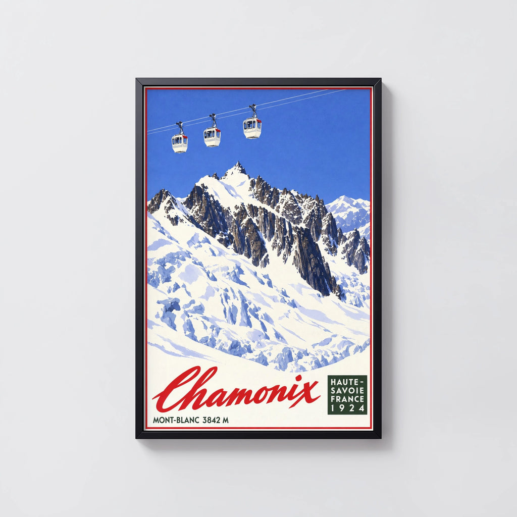 Vintage 1924 Chamonix Mont Blanc Print, Ski Poster