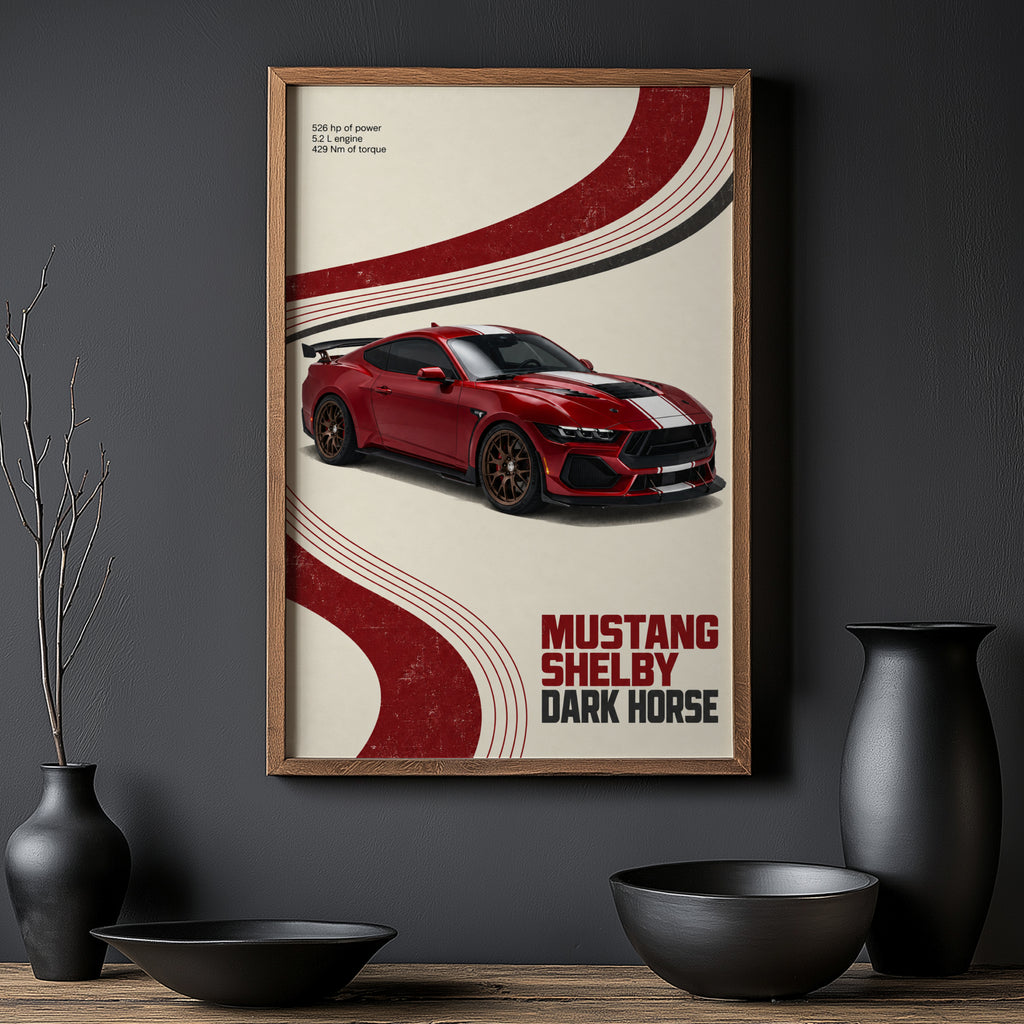 Vintage Mustang Shelby Dark Horse Print