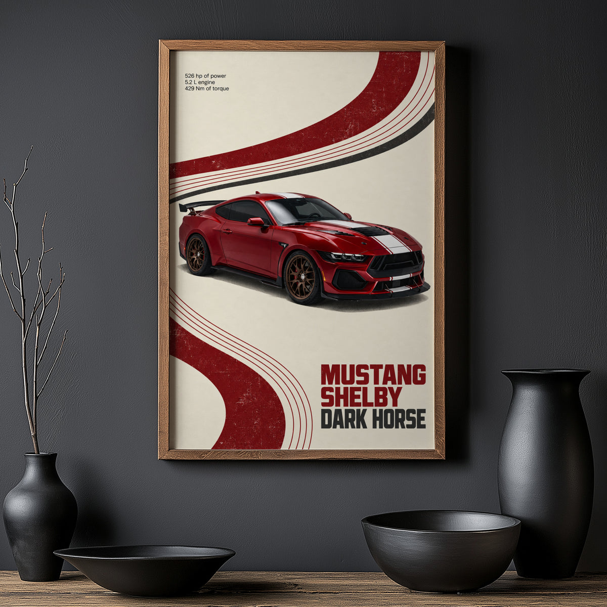 Vintage Mustang Shelby Dark Horse Print