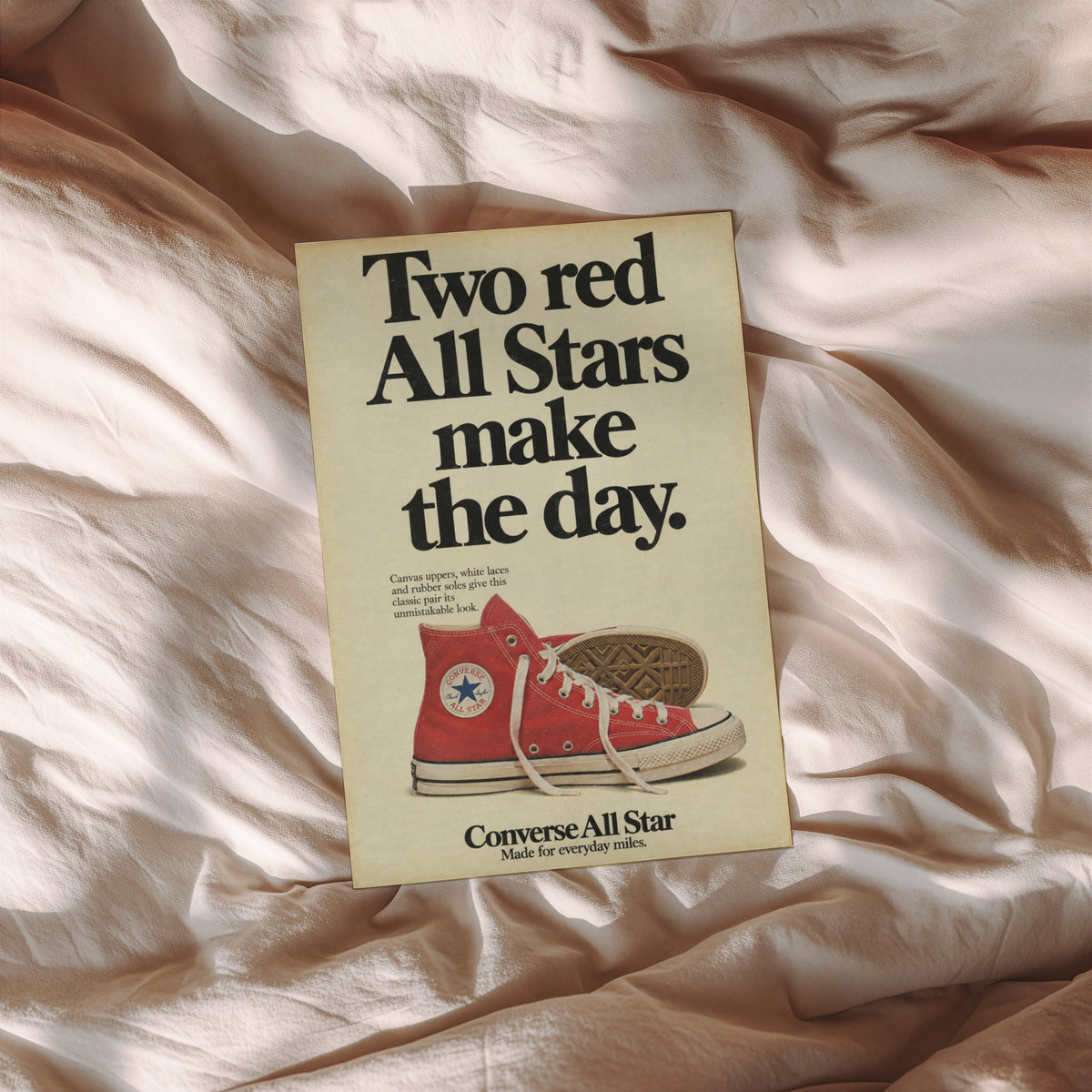 Vintage Red Sneaker Poster, Retro Advert Wall Art, Print