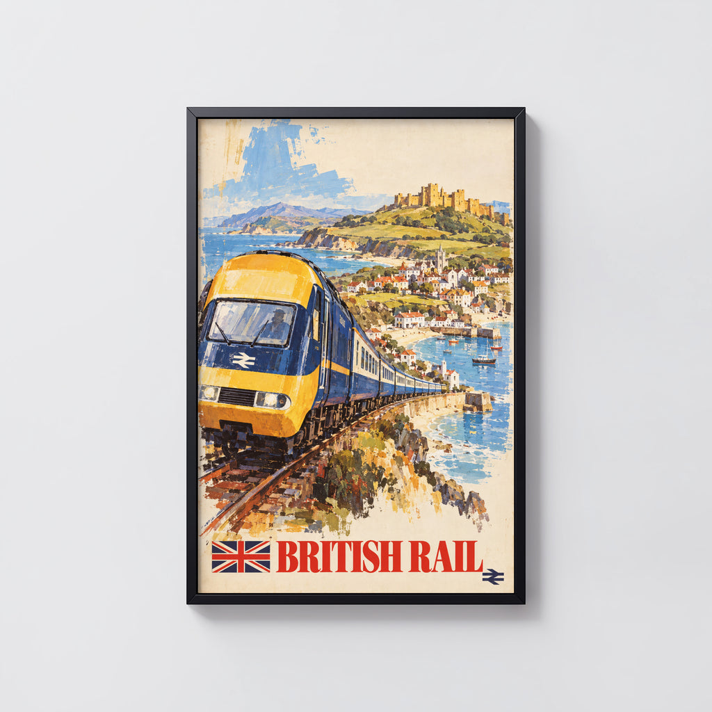 Vintage British Rail Train Poster, Coastal Wall Art, Print