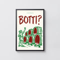 Vintage Botti Italian Wine Cellar Print Poster, Wine Barrels