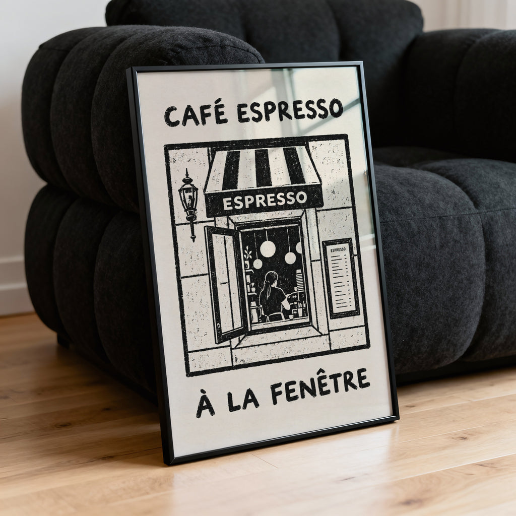 Vintage Cafe Espresso Print and Poster, French Wall Art