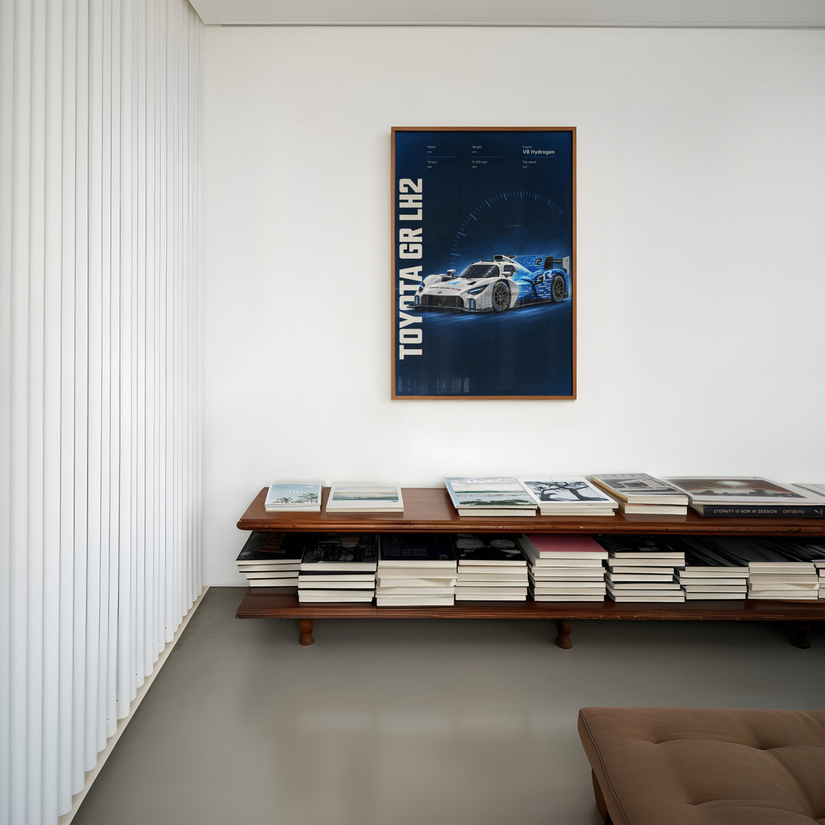 Vintage Toyota GR LH2 Print, Hydrogen Race Car Art