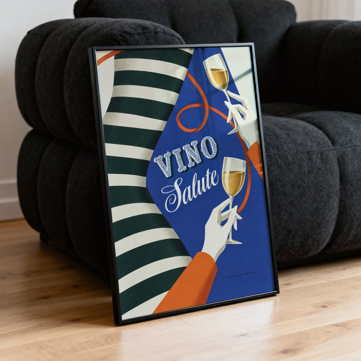 Vintage Wine Print Poster, Italian Toast Wall Art
