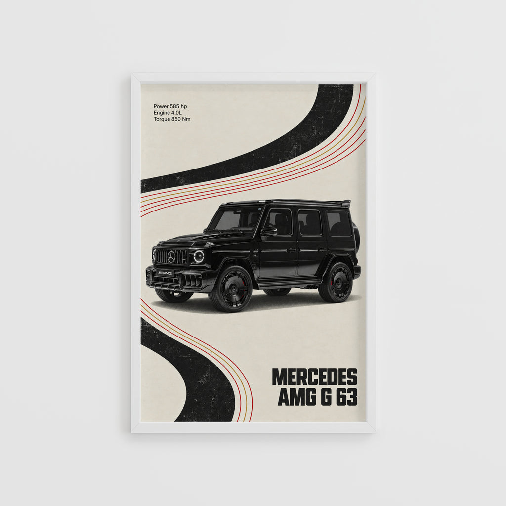 Vintage Mercedes AMG G63 Print, Car Wall Art