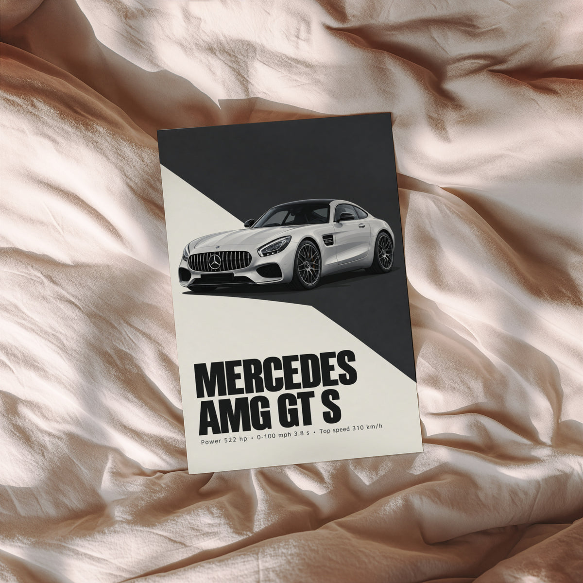 Vintage Mercedes AMG GT S Print, Car Wall Art