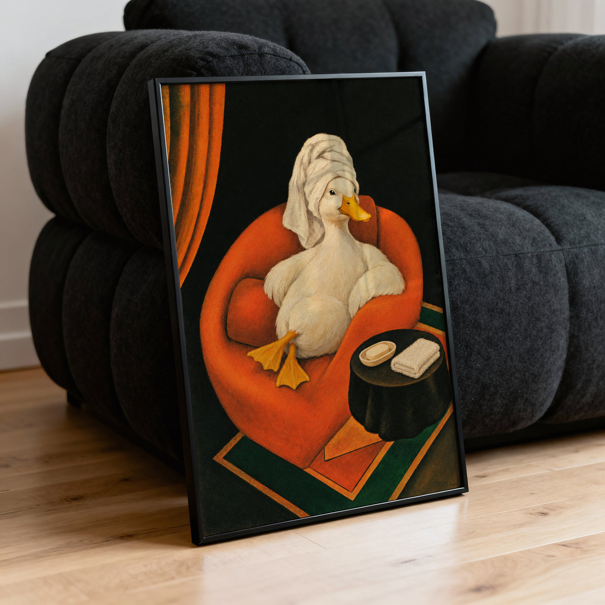 Vintage Duck Print and Poster, Bathroom Wall Art