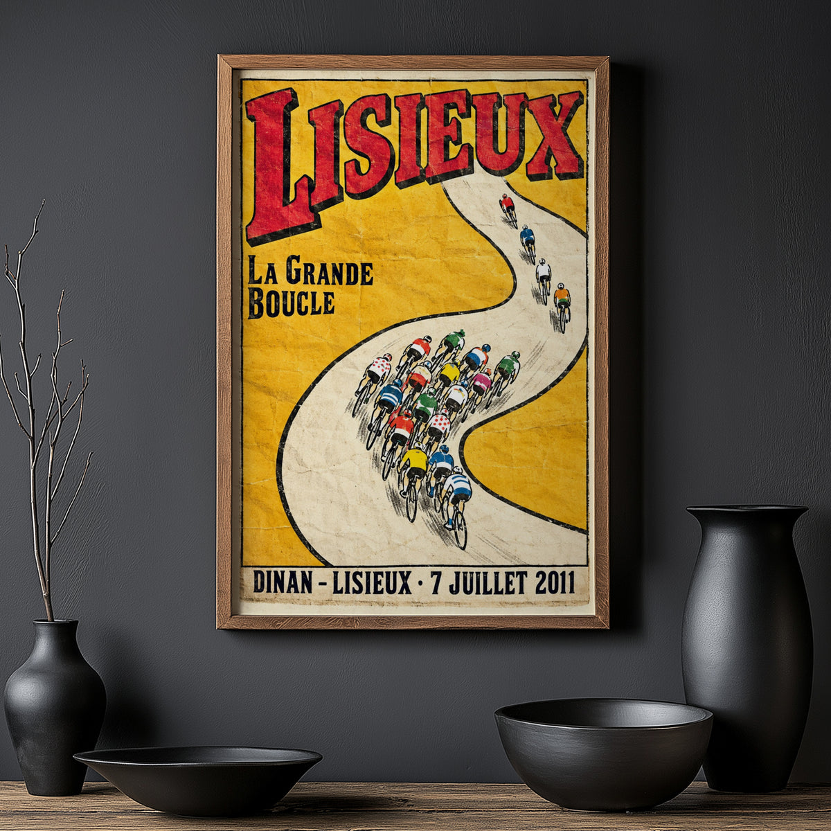 Vintage Lisieux Cycling Poster, Tour de France Wall Art