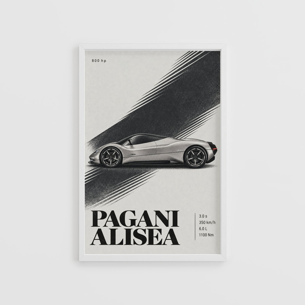 Vintage Pagani Alisea Print, Supercar Poster, Wall Art