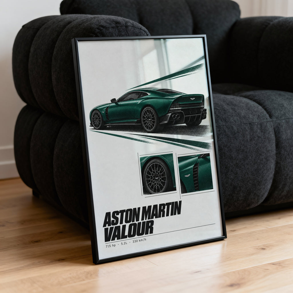 Vintage Aston Martin Valour Print, Car Wall Art