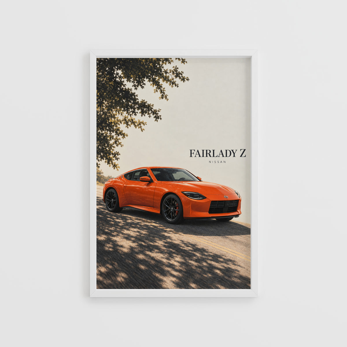 Vintage Nissan Fairlady Z Print, Orange Sports Car