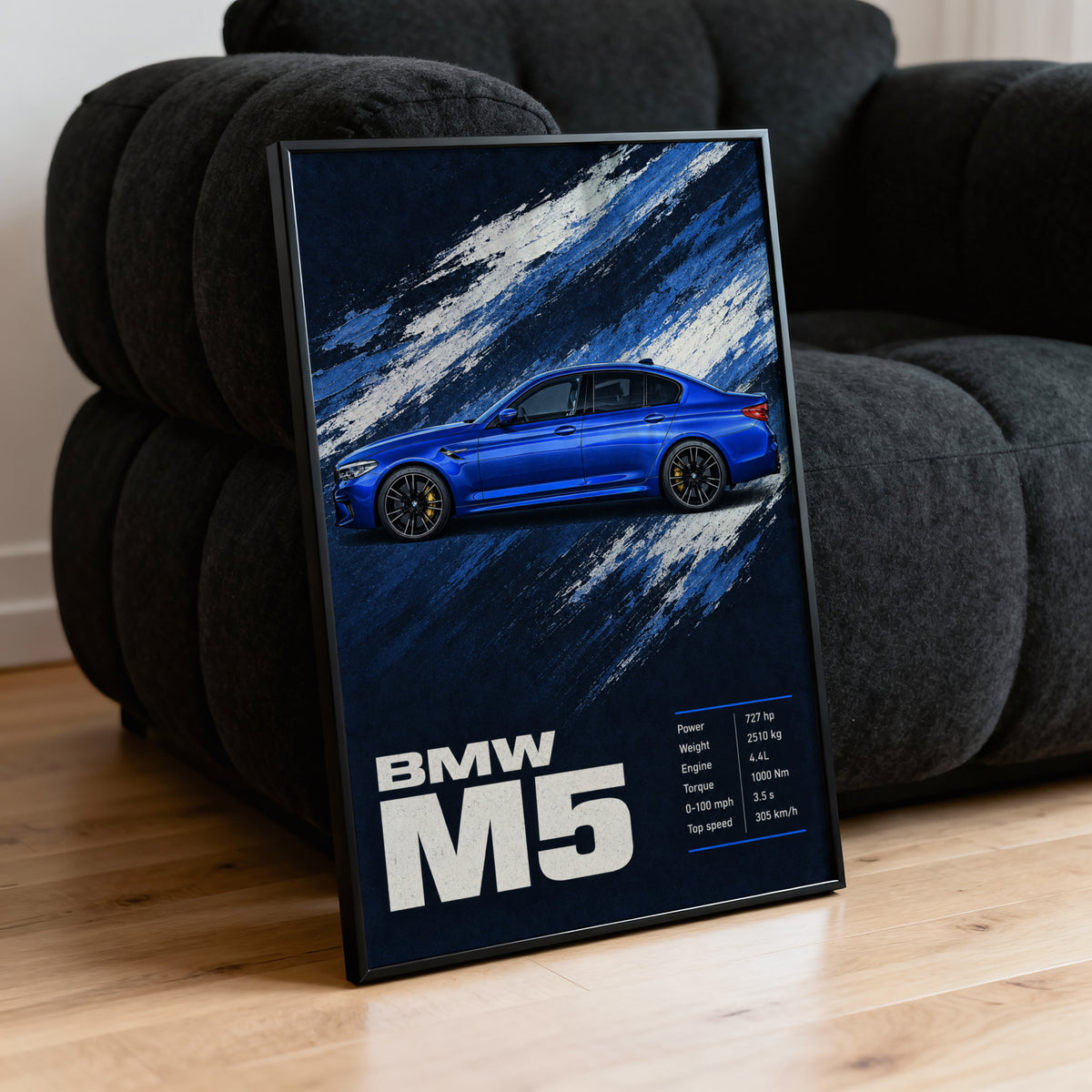 Vintage BMW M5 Print, Car Wall Art for Men