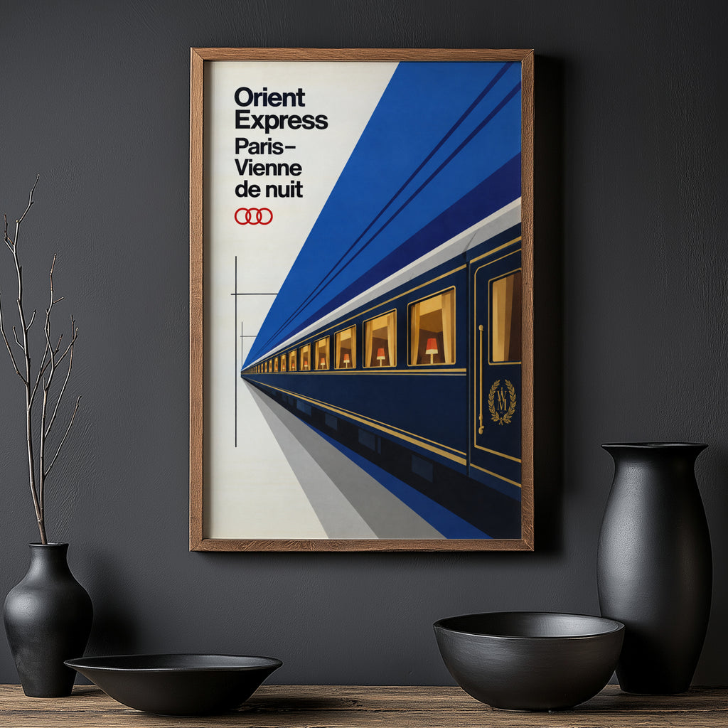 Vintage Orient Express Train Print Poster Paris Vienne