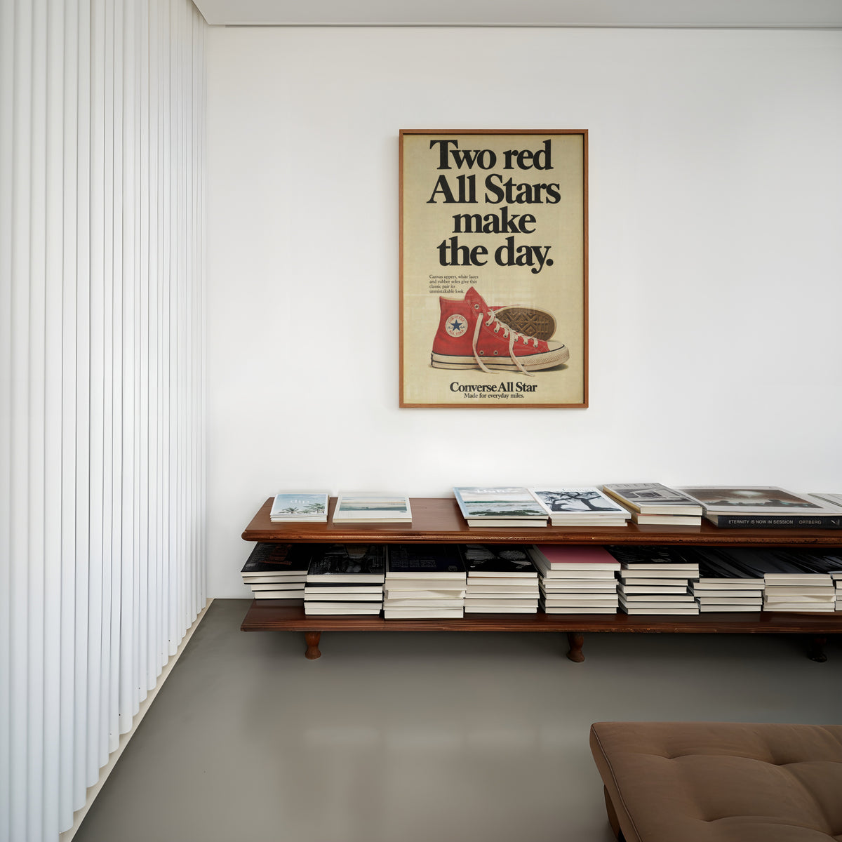 Vintage Red Sneaker Poster, Retro Advert Wall Art, Print