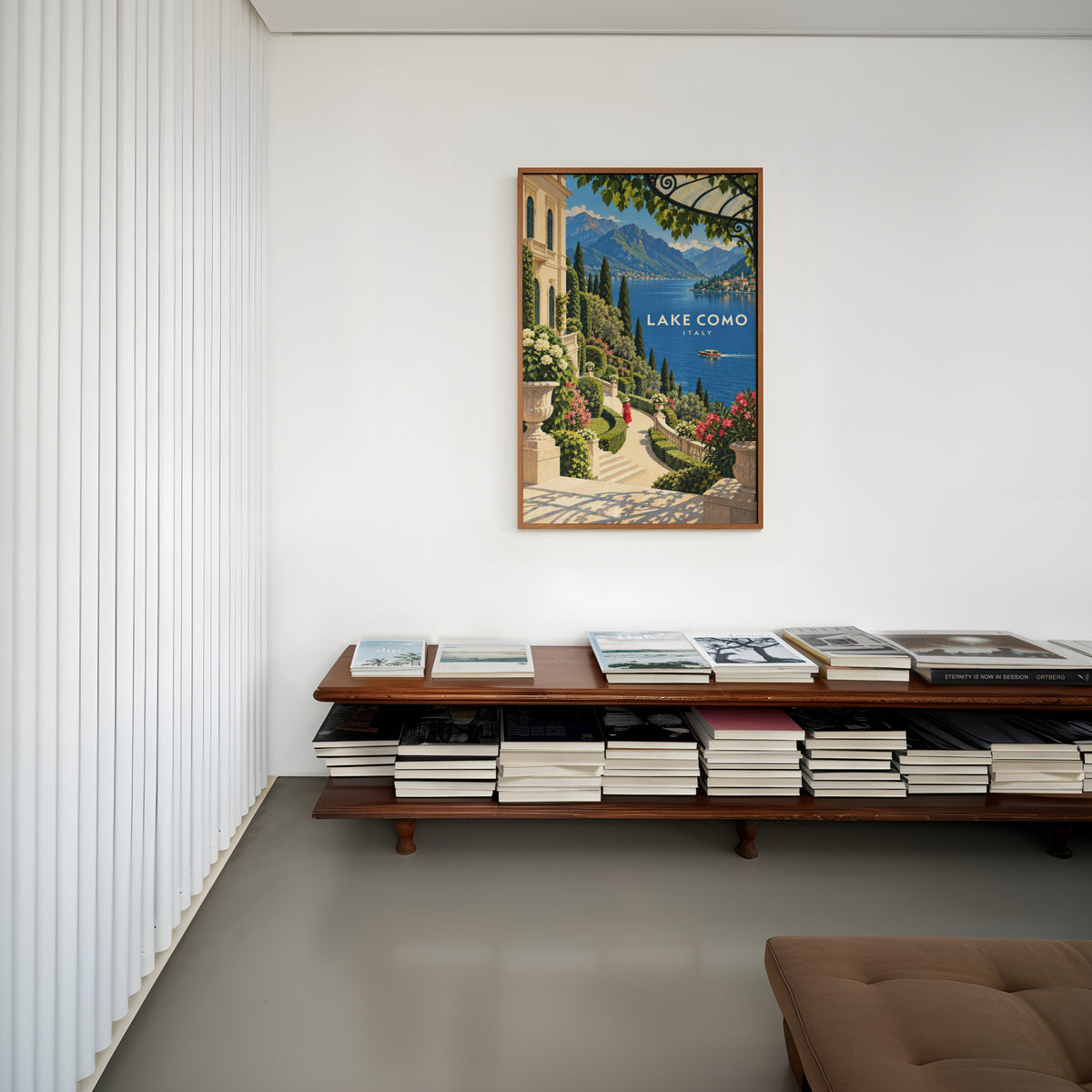 Vintage Lake Como Italy Poster, Villa Garden Wall Art, Print