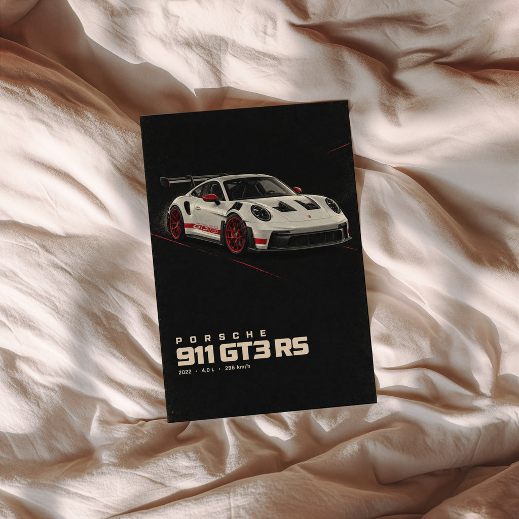 Vintage Porsche 911 GT3 RS Print, Car Poster, Wall Art
