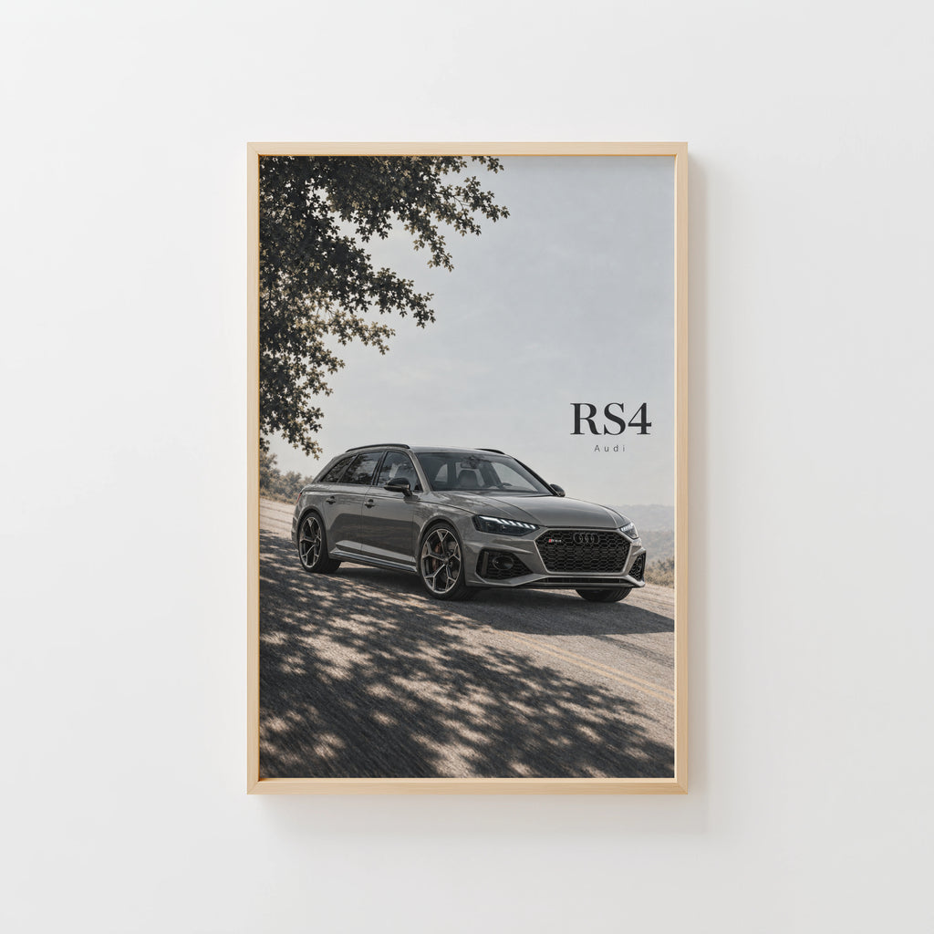 Vintage Audi RS4 Avant Print, Car Wall Art
