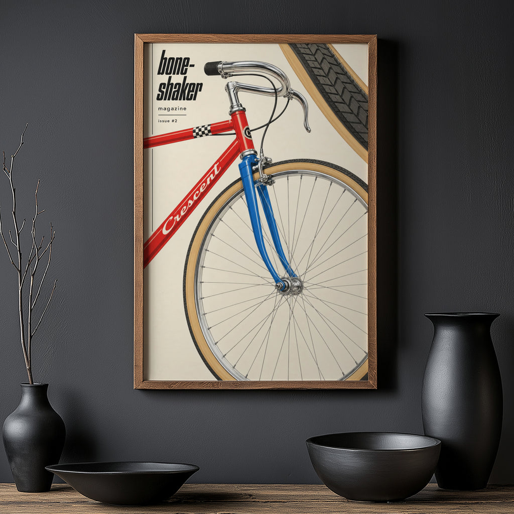 Vintage Crescent Bicycle Poster, Retro Cycling Print