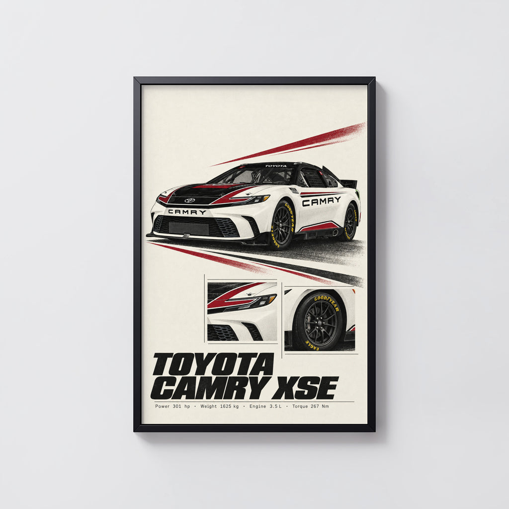 Vintage Toyota Camry Racing Car Print Wall Art