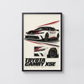 Vintage Toyota Camry Racing Car Print Wall Art