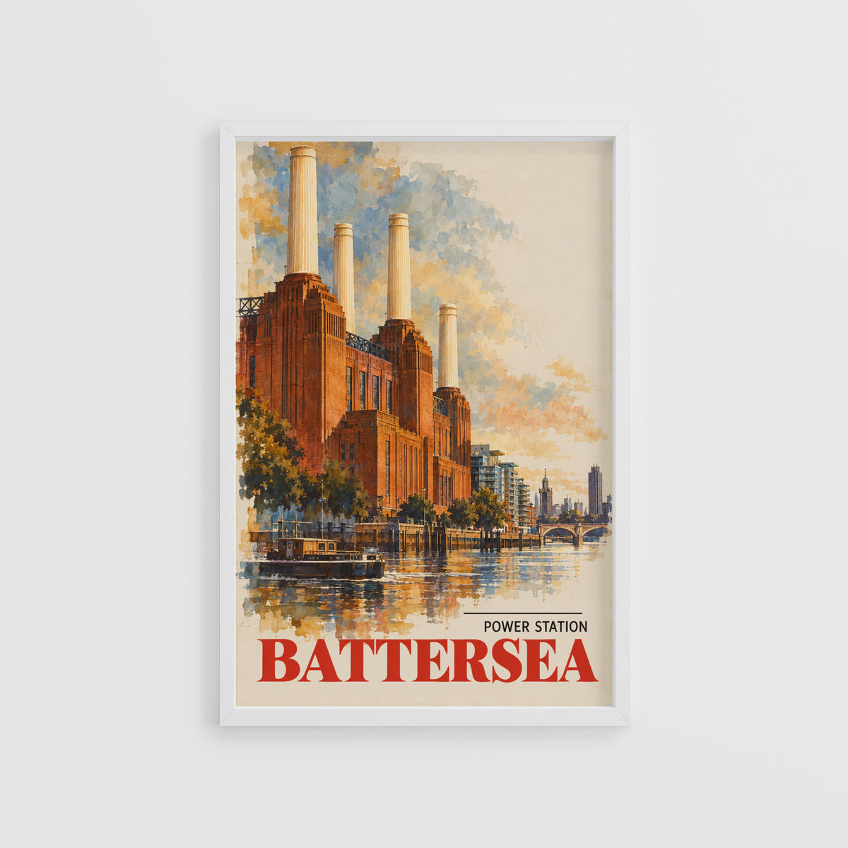 Vintage Battersea Power Station Poster, London Wall Art
