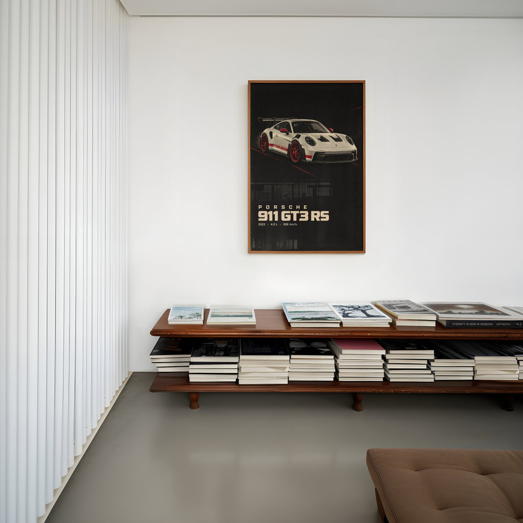 Vintage Porsche 911 GT3 RS Print, Car Poster, Wall Art