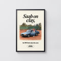 Vintage Saab 900 Turbo Poster, Tennis Wall Art, Car Print
