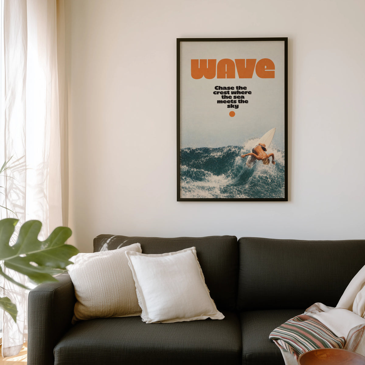 Vintage Surf Print, Retro Wave Poster, Surfer Wall Art