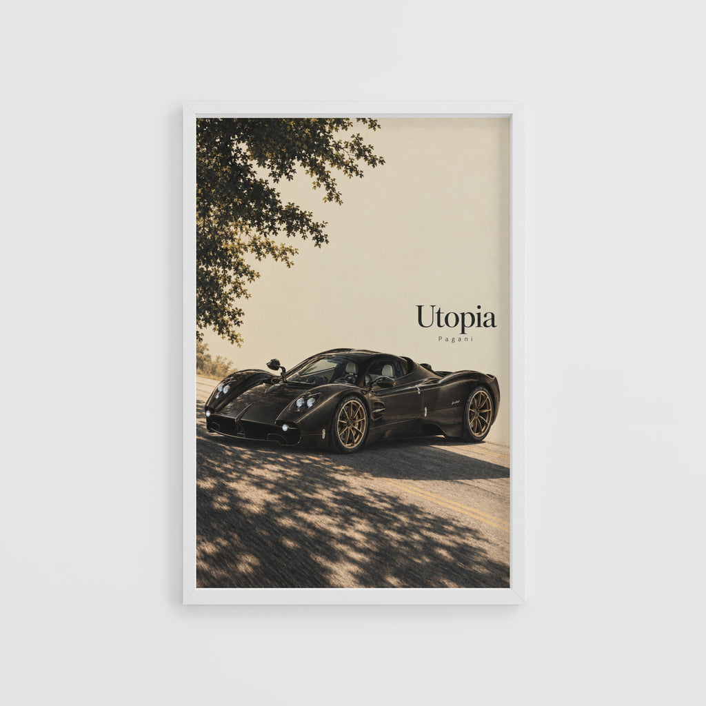 Vintage Pagani Utopia Print, Supercar Wall Art